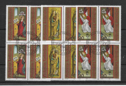 Liechtenstein 1991 Weihnachten Mi.Nr. 1027/29 Kpl. 4er Blocksatz Gestempelt - Used Stamps