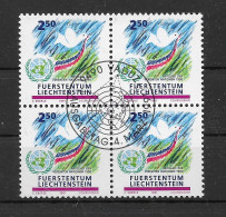 Liechtenstein 1991 UNO Mi.Nr. 1015 4er Block Gestempelt - Used Stamps