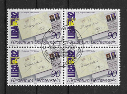 Liechtenstein 1991 Briefmarken Mi.Nr. 1026 4er Block Gestempelt - Oblitérés