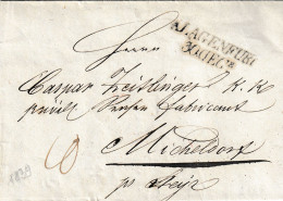 AS57  --  AUSTRIA   --  KLAGENFURT, WOLSBERG  Nach MICHELDORF  --   PREPHILATELIC  FOLDED LETTER  --  FALTBRIEF --  1839 - ...-1850 Prefilatelia