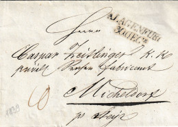 AS57  --  AUSTRIA   --  KLAGENFURT, WOLSBERG  Nach MICHELDORF  --   PREPHILATELIC  FOLDED LETTER  --  FALTBRIEF --  1839 - ...-1850 Préphilatélie