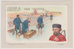 Chromo Publicitaire Chocolat Van Houten - Laveur D'or (Sibérie) - Gardien - TBE - Van Houten