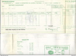 Lot De 2 Factures - ELECTRICITE De FRANCE - GAZ De FRANCE 1957 & 1959 - Elektriciteit En Gas