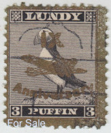 #03 Great Britain Lundy Island Puffin Stamp IX Anniversary Missing Propeller #50(c) 3p Retirment Sale Price Slashed! - Local Issues