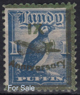 #08 Great Britain Lundy Island Puffin Stamps IX Anniversary Green Overprint #48(iii) 1p Retirment Sale Price Slashed! - Emissione Locali