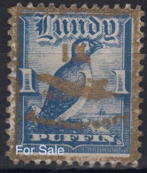 #12 Great Britain Lundy Island Puffin IX Anniversary Overprint Smudge Overprint #48(?) 1p Retirment Sale Price Slashed! - Ortsausgaben