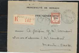 MONACO - N°153/ DEVANT RECOMMANDÉ / AR -Obl -4-2-39 - Lettres & Documents