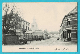 * Buggenhout (Oost Vlaanderen) * Rue De La Station, Stationstraat, Café Boeykens, Animée, église, Unique, TOP - Buggenhout