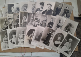 Artistes 1900 - 100 Clichés Sur Papier Photo (env. 13 X 18cm) - Tirage D'après "photo-cabinet" Et "photo Cdv" - Famous People