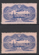 France 1945 - Lot De 2 Vignettes Edouard Berck  Neuf** - Timbre Aviation 50Frs Outremer Burelé PA N°15 - Aviation