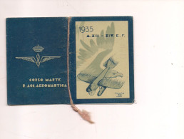 P59 CALENDARIETTO 1935 ACCADEMIA AERONAUTICA MAK T100 CORSO Marte - Petit Format : 1921-40