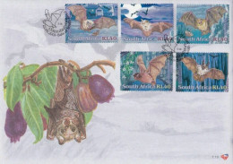 South Africa Bats 2001 Bat Animal Fauna Wildlife Fruit (FDC) *glow In Dark *unusual - Cartas & Documentos