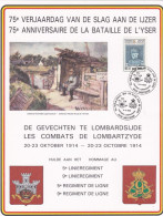 75° Verjaardag Van De Slag Aan De IJZER. - Gevechten Te LOMBARDSIJDE 20 - 23 Oktober 1914 - Commemorative Documents