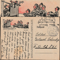Allemagne 1942. Carte Postale De Franchise Militaire Feldpost. Fronttheater : Marionnettes, Dessin Sous Forme De BD - Marionetas