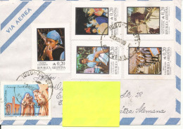 Argentina Air Mail Cover Sent To Denmark 22-4-1989 Topic Stamps And On The Backside Of The Cover Red Meter Cancel (the S - Luftpost