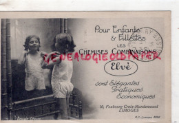 87- LIMOGES -MAGASIN VETEMENTS ELVE POUR ENFANT FILLETTE-CHEMISES -10 FAUBOURG CROIX MANDONNAUD -1934 - Kleding & Textiel