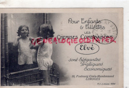 87- LIMOGES -MAGASIN VETEMENTS ELVE POUR ENFANT FILLETTE-CHEMISES -10 FAUBOURG CROIX MANDONNAUD -1934 - Textilos & Vestidos