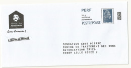 PAP POSTREPONSE PERF FONDATION ABBE PIERRE . LOT 414593 - Prêts-à-poster: Réponse /Marianne L'Engagée