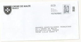 PAP POSTREPONSE ECO ORDRE DE MALTE FRANCE. LOT 404762 - PAP: Antwort/Marianne L'Engagée