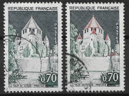 TIMBRE FRANCE N° 1392Aa SUPERBE VARIETE TOIT GRIS ( ROUGE COMPLETEMENT ABSENT ) OBLITERATION LEGERE - Used Stamps