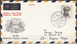 BRD Flugpost /Erstflug LH228 Boeing 727 Hannover -  London 1.4.1968 Ankunftstempel  ( FP 342) - Premiers Vols