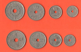 Norvegia Norge Norway Set 10 25 50  øre + 1 Krone Differents Years Nickel Coin Anni 30 /40 - Norvège