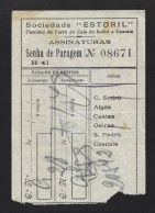Train Ticket. Estoril Railway Society From Cais Do Sodré, Lisbon To Oeiras 1949. Fahrkarte. Estoril Railway Society Von - Mondo