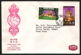 Hongkong 1974 - Mi-Nr. 287-288 - FDC - Jahr Des Tigers - FDC