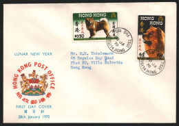 Hongkong 1970 - Mi-Nr. 246-247 - FDC - Jahr Des Hundes - FDC