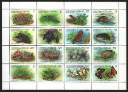 Weihnachtsinsel 1988 - Mi-Nr. 233-248 II ** - MNH - ZDR-Bogen - Fauna (II) - Christmas Island