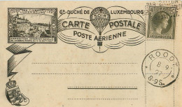 GRAND DUCHE DU LUXEMBOURG ENTIER POSTAL POSTE ARIENNE ROODR 1927 TIMBROPHILES BERNARD WOLFF  - Lettres & Documents