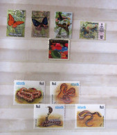 Malaysia Singapore Pakistan Various Butterflies Snakes (mint Set) - Malaysia (1964-...)