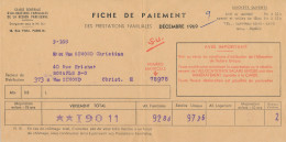 Fiche De Paiement Des Prestations Familiales (1969), M. Simon, Bouafle, Caisse Centrale D'allocations Familiales - Collections