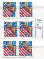 USA 1995 Flag Over Porch C.32 SC.2916 Red Date - L+R Booklet Pcs + 3+3 And 2+2 Pair - Used - Collezioni & Lotti