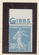 BANDE PUB -N°192 TYPE II B  -N**  -PUB  GIBBS -MAURY N°43 - Unused Stamps