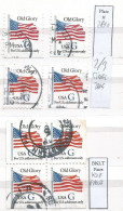 USA 1994 Old Glory Blue "G" Rate C.32 - Cpl Issue Coil+Plate # , 2/3 Sides + Pane With 3+3 And 2+2 Pairs - VFU Condition - Collections