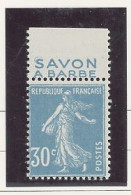 BANDE PUB -N°192 TYPE II B  -N**  -PUB  SAVON A BARBE -MAURY N°43 - Unused Stamps