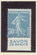 BANDE PUB -N°192 TYPE II B  -N**  -PUB  SAVON DE BEAUTÉ (GIBBS)-MAURY N°43 - Unused Stamps