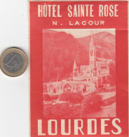 ETIQUETA - STICKER - LUGGAGE LABEL  HOTEL SAINTE ROSE - LOURDES  - FRANCE - Etiquetas De Hotel