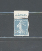 BANDE PUB -N°140 TYPE II   -N**  -PUB LE SECOURS -MAURY N°24 - Unused Stamps