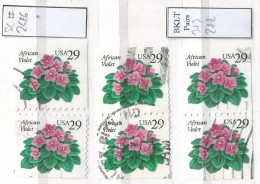 USA 1993 African Violet C.29 SC.#2486 Cpl Issue With Booklet Pairs 3+3 And 2+2 All In VFU Condition - Collections