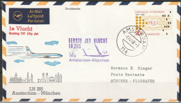 BRD Flugpost /Erstflug LH285 Boeing 737 München - Amsterdam  1.4.1968 Ankunftstempel 1.4.1968 ( FP 349) - Erst- U. Sonderflugbriefe