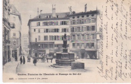 Genève, Fontaine De L'Escalade Et Passage De Bel-Air, Précurseur. 1903. - Genève