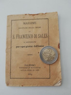 P1 Religione Masime SAN FRANCESCO DI SALES Palermo 1884 63 Pagine - Libri Antichi