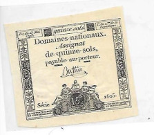 Assignat De 1793 Quinze Sols Payable Au Porteur - Zonder Classificatie