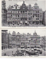 Bruxelles, Lot De 2 Cpa, Maison Des Corporations ; Grand'place Maison Des Tailleurs Et De V. Hugo, Véhicules Anciens - Marktpleinen, Pleinen