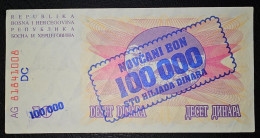 BOSNIA AND HERZEGOVINA- NOVČANI BON, VOUCHER 100 000 DINARA 1993. - Bosnia And Herzegovina