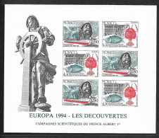 Monaco. Bloc Feuillet N°65a** Non Dentelé. Europa 1994. Cote 350€. - Varietà