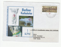 Porcelain BEAR Postal STATIONERY Cover BERLINER KOSTBARKEITEN KPM Germany - Privé Briefomslagen - Gebruikt