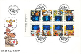 Finland FDC 30-1-1995 Sheet From Booklet St. Vallentine's Greetings Hologram On All Stamps With Cachet - FDC